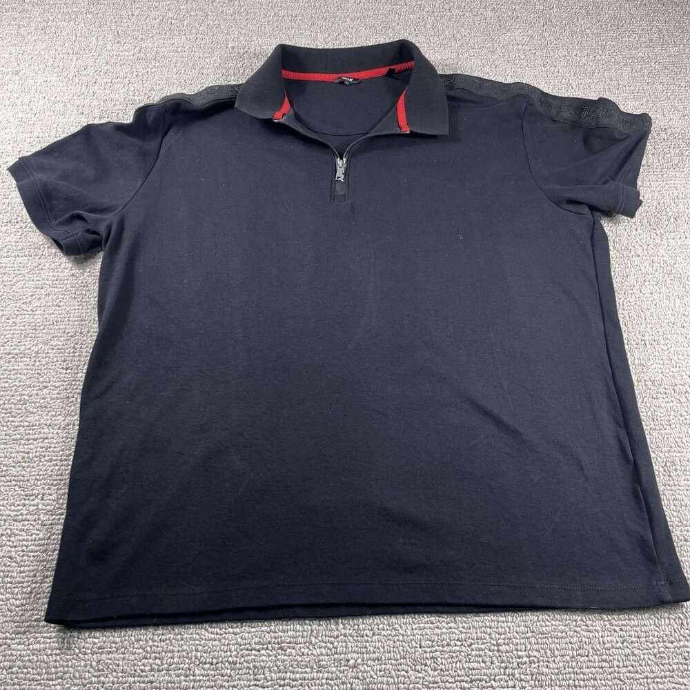 DKNY 1/4 Zip Logo Polo Shirt Black Men’s Size XL